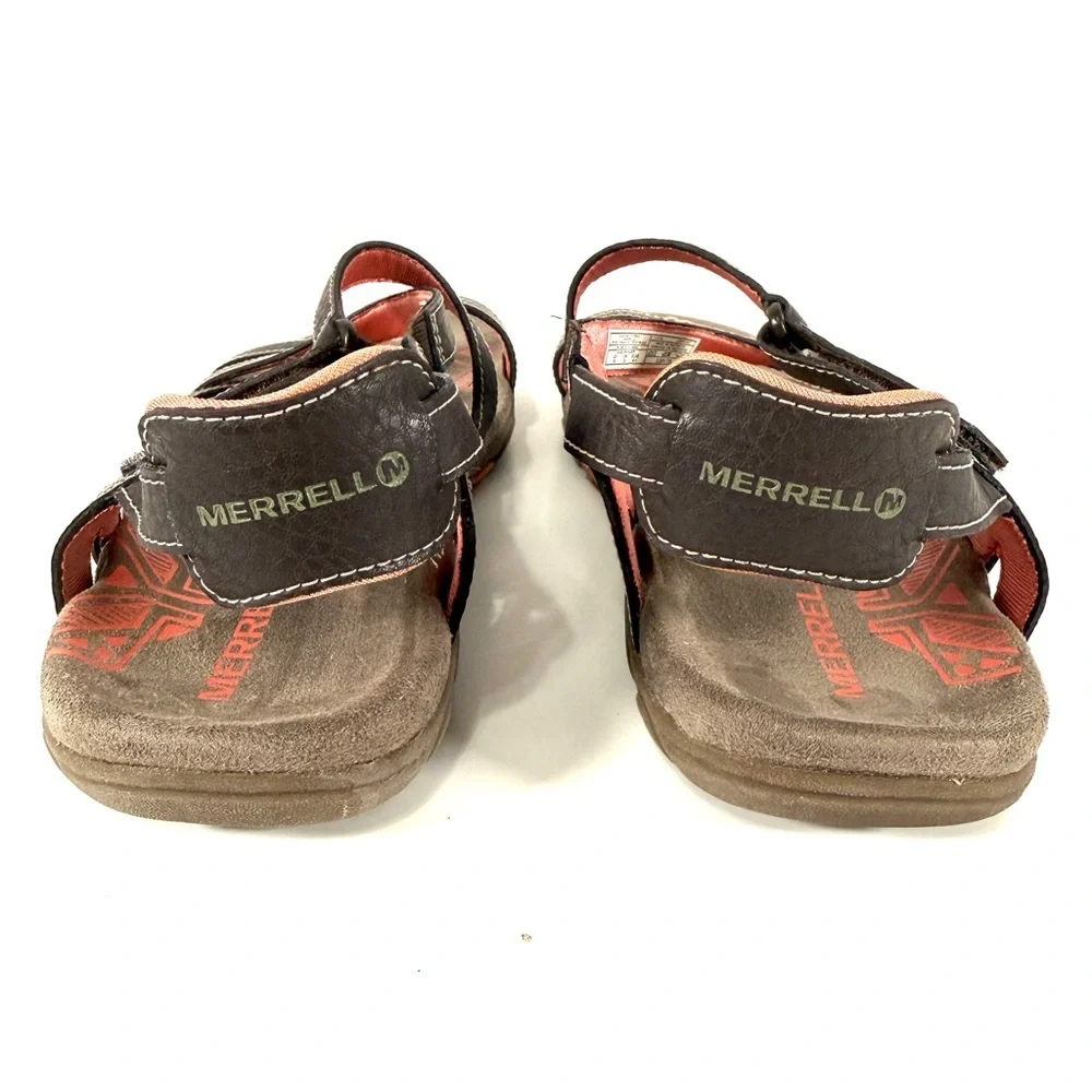 Merrell Brown Sandals with Coral Accents